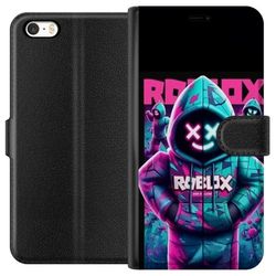 Kompatibelt Lommeboketui til Apple iPhone 5 Roblox Hoodie Legend Mystisk Robloxfigur i blå hettegenser med futuristiskt neonlys