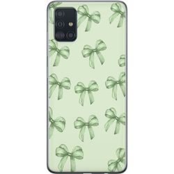 Kompatibelt Mobildeksel til Samsung Galaxy A51 Grønn sløyfe mønster søt pastell sømløs gavebånd estetisk bakgrunn design plakat