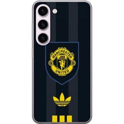 Kompatibelt Mobildeksel til Samsung Galaxy S23 Manchester United plakat Adidas våpen fotballklubb Premier League logo gul svart retro design kunst