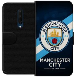 Kompatibelt Lommeboketui til OnePlus 7T Pro Stilig blå emblem med fotballtema og moderne grafiske detaljer i sportsdesign