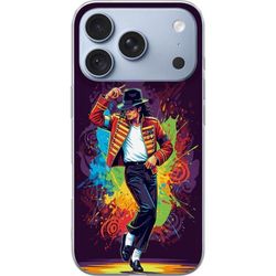 Kompatibelt Mobildeksel til Apple iPhone 17 Pro Kunstnerisk portrett av Michael Jackson med fargerike sprut og retrofølelse