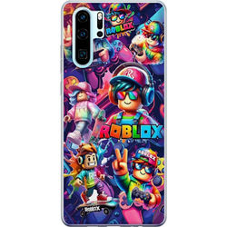 Kompatibel Mobilcover til Huawei P30 Pro Energifyld Roblox-gruppe med hovedtelefoner, kontrolenheder og neon-miljø