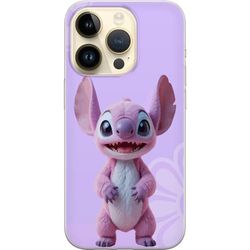 Kompatibelt Mobildeksel til Apple iPhone 14 Pro Rosa Stitch figur kawaii motiv i lilla pastell, søtt og sjarmt for søte karakterelskere