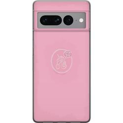 Kompatibelt Mobildeksel til Google Pixel 7 Pro Selvsikker enhjørningikon på mykt rosa bakgrunn