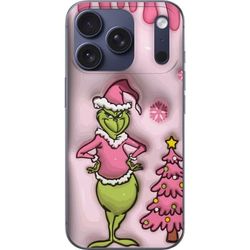 Kompatibelt Mobildeksel til Apple iPhone 17 Pro Grønn julefigur i rosa nissekostyme, morsomt fargeglad vri på klassisk juledyrker for en humoristisk