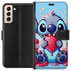 Kompatibelt Lommeboketui til Samsung Galaxy S21 Stitch jordbær