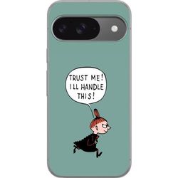Kompatibelt Mobildeksel til Google Pixel 9 Pro Humoristisk motiv med løpende tegnet figur og selvsikker tekst