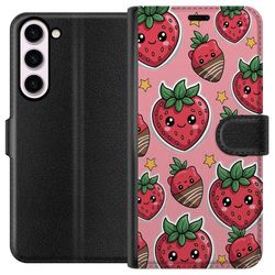 Kompatibelt Lommeboketui til Samsung Galaxy S23+ Kawaii jordbær og sjokoladedyppede jordbær i et søtt mønster