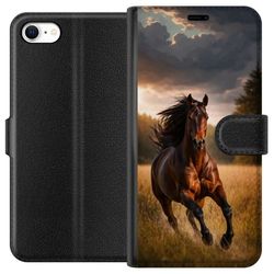 Kompatibelt Lommeboketui til Apple iPhone 6s Naturmotiv med galopperende hest i åpent landskap, varm fargetone og tydelig bevegelse