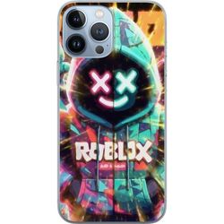 Kompatibelt Mobildeksel til Apple iPhone 13 Pro Max Neonfarget Roblox-inspirert hettegenser-karakter med lysende effekter og energifyldt bakgrunn, kr