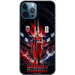 Kompatibelt Mobildeksel til Apple iPhone 12 Pro Max Erling Haaland i norsk landslagssammenheng med flagg, stadion og fotballtema