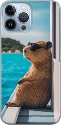 Kompatibelt Mobildeksel til Apple iPhone 13 Pro Max Kapybara ved havet med solbriller, humoristisk sjarmerende design med avslappet feriestemning