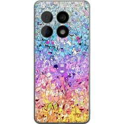 Kompatibelt Mobildeksel til OnePlus 10 Pro Tett illustrert motiv med mange fantasivesener i en fargeskala fra kjølig blått og lilla til varmt gult og