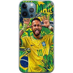 Kompatibelt Mobildeksel til Apple iPhone 12 Pro Max Dynamiskt Neymar motiv med brasilianske farger og fotballinspirert stil