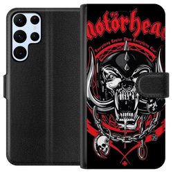 Kompatibelt Lommeboketui til Samsung Galaxy S24 Ultra Motorhead dødkallen i rødt og svart hardrockdesign for fans av klassisk metal og energi