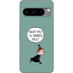 Kompatibelt Mobildeksel til Google Pixel 8 Pro Humoristisk motiv med løpende tegnet figur og selvsikker tekst