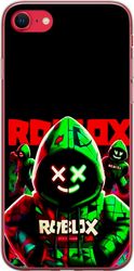 Kompatibelt Mobildeksel til Apple iPhone SE (2020) Roblox Shadow Squad-design i en mørk, neoninspirert stil med grønne og røde kontraster for en kul,