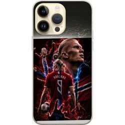 Kompatibelt Mobildeksel til Apple iPhone 14 Pro Max Handling motiv med Erling Haaland og det norske landslaget