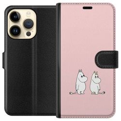 Kompatibelt Lommeboketui til Apple iPhone 15 Pro Sjarmerende Mummi-motiv med enkel design og rolige farger