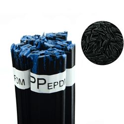 Plastlod PP sort 100g – 12mm bånd | 42cm længde | Smeltepunkt 260-330°C | Til bil, industri, elektronik