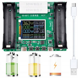 LCD Batteritestare 18650 USB-C – Kapacitets- och resistansmatning | 3 lägen | Kompatibel med powerbank