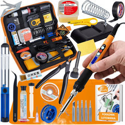 SolderMaster 13-i-1 Lödningsset 60W LCD – Komplett Verktyg | Silikonmatta | För Elektronik, SMD, THT