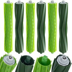 RollClean Huvudborstar 6-Pack – Gummirullar | Tyst och Effektiv | Ersättningsdel för Roomba E5, I7, J7