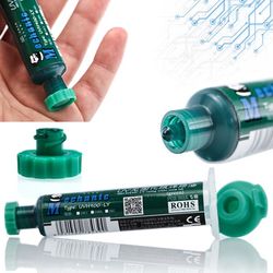 Soldermaske UVH900-LY Gron i Sproye – UV-Haerdende | 10g | Til PCB Reparation og Beskyttelse