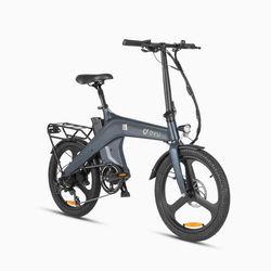 DYU T1 Elcykel – 10Ah avtagbart batteri, 250W motor, 60 km räckvidd, 20-tums däck – Hopfällbar elcykel i magnesiumlegering, gråsvart
