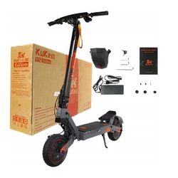 KuKirin G2 Ultra el-scooter til voksne, 1600W, 55 km rækkevidde, terrængående egenskaber, touchscreen-skærm, Bluetooth-højttaler, dobbelte motorer.