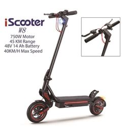 iScooter W8 All-Terrain El-scooter – 750W effekt, 48V 14Ah batteri, 9,3-tommer luftdæk, rækkevidde på 30-40 km, tophastighed på 40 km/t, understøtter Voltix-appen.