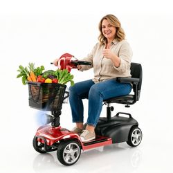 iScooter X02 Elscooter för seniorer: 250W 24V 12Ah, 8-tums solida hjul, 20 km räckvidd, 8 km/h hastighet - Elektrisk fyrhjulig mobilitetsscooter