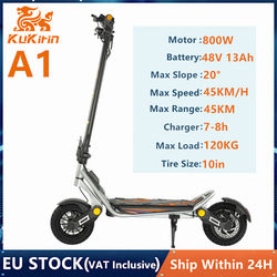 KuKirin A1 800W Elscooter - 45 km/h, 42 km räckvidd, 10" slanglösa däck, hopfällbar pendlarscooter för stadsresor