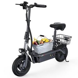 iScooter F3 Hopfällbar Elscooter 1000W Motor 48V 13Ah Batteri 45 km/h 60 km Räckvidd med Sits och Korg