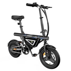 iScooter EB1S elcykel för vuxna 350W motor 36V 12Ah batteri hopfällbar elcykel 14-tums vakuumdäck stadspendlar-elcykel