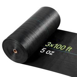 Ukrudtsdug - Geotekstil ukrudtsmåtte - 0,9 x 30,5 m - 141,7 g/m² - Vævet - Kraftig ukrudtsbarriere - Sort