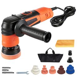 Polermaskine til bil - Roterende - Polerpuder 30/50/76 cm - Motor 600 W - Seks trin 1000-4500 o/min - Sæt til polering, voks og ridsefjernelse