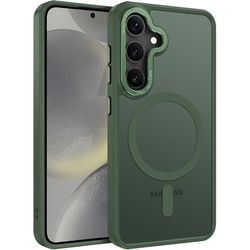 Samsung S23 Cover Magnetisk Frostet Cover – Mørkegrøn