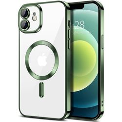 iPhone 12 Cover – Metallic Cover med Magnetisk Kompatibilitet, Slankt Design - Grøn