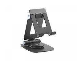 Aluminium Tablett og Mobilholder - Svart