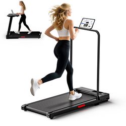 Kompakt löpband LUYATA X2DF – 2,0 hk gåband för hemmet, platsbesparande design för förvaring under säng, 1–6 km/h, max 120 kg, svart