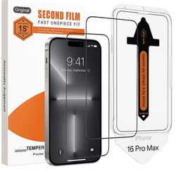 2-Pack Skjermbeskytter kompatibel med iPhone 16 Pro Max – Ramme