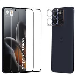 2-Pack Motorola Edge 70 Fusion Skærmbeskyttelse & 1-Pack linsebeskyttelse - Hærdet Glas 9H - Super kvalitet 3D