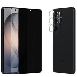 2-Pack Samsung S26 Ultra Skærmbeskyttelse (1 Privacy + 1 Klar) & 1-Pack linsebeskyttelse - Hærdet Glas 9H - Super kvalitet 3D