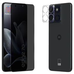 1-Pack Motorola Edge 70 Privacy Skærmbeskyttelse & 1-Pack linsebeskyttelse - Hærdet Glas 9H - Super kvalitet 3D