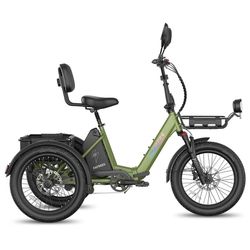 FAFREES F20 Mate II Elektrisk Trehjulet Cykel 25Ah, Sammenklappelig Komfort Mobilitets Trehjulet Cykel, Lang Rækkevidde, Grøn