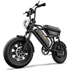 URLIFE T16 Compact Electric Bike, 16” Fatbike, 624 Wh Battery, Seat Storage Box, Black