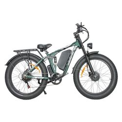 BAOLUJIE DP-2603SJ Dobbeltmotor Elcykel til Voksne, 52V 32Ah, 26” Fatbike, Sort&Grøn