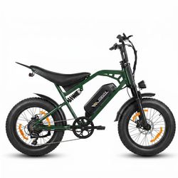 Elcykel ESKUTE V202, 48V 20.8Ah, 20\" Fat Tire, Full Suspension, Grön