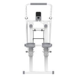 QK-7906 Vertical Climber Foldable Fitness Machine, 3-Level Incline, LCD Monitor, White